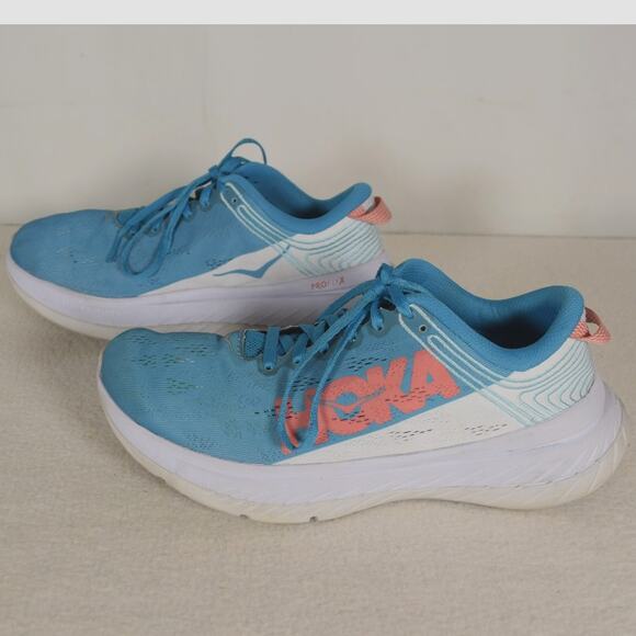 Women's Hoka One One Carbon X Teal & Peach Athletic Shoes Sz 7.5/ 39.3 F272191 - Picture 4 of 16
